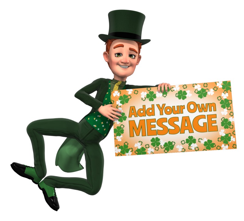 This Presentation Clipart shows a preview of Irish Tuxedo Man Jump Sign Custom