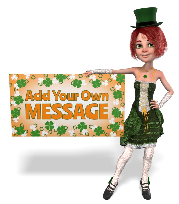 This Presentation Clipart shows a preview of St Paddy Hold Sign Custom