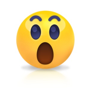A yellow emoji character looks on with a wow expression. An icon similar to social media wow reactions.