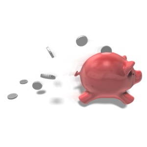 This animated clip art graphic shows a piggy bank running as money is flying out. Use this graphic as an impactful PowerPoint element to visually help show a concept of financial loss.  Another great use is in blog posts, or for social media posts.  