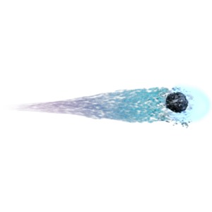 This clip art image shows a comet with a colorful tail emitting gases.  This using this comet clip art to talk about the Neowise comet or the history of comets that have passed by the earth.  