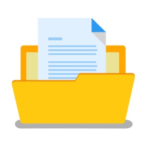 An image of a file document popping out of a colored folder.