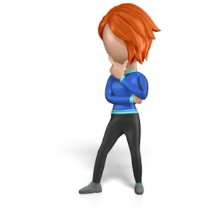 A figure of a woman deep in thought.