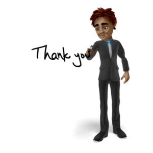 pen writing thank you animation