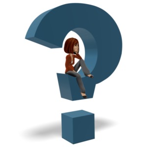 Stick Figure Sitting On Question Mark  Great PowerPoint ClipArt for  Presentations 