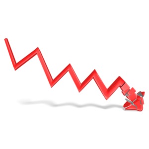 An arrow graph shatters against the grown.