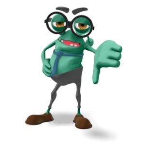 An image of Jerry Giving a stern thumbs down pose.