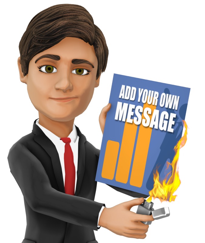 This Presentation Clipart shows a preview of Guy Burn Document Custom