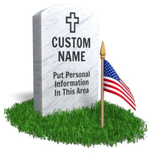 Put your own details on this military headstone to remember someone on Memorial Day.