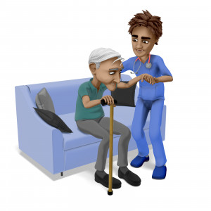 Patient Figure With IV Bag  Great PowerPoint ClipArt for Presentations 