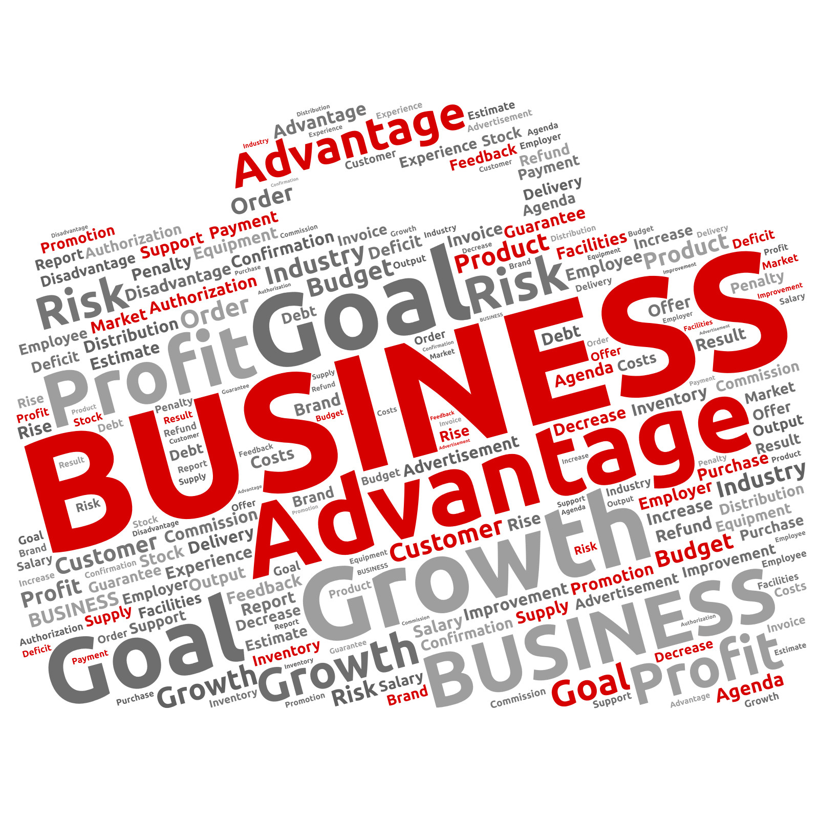 This Presentation Clipart shows a preview of Business Advantage Word Cloud