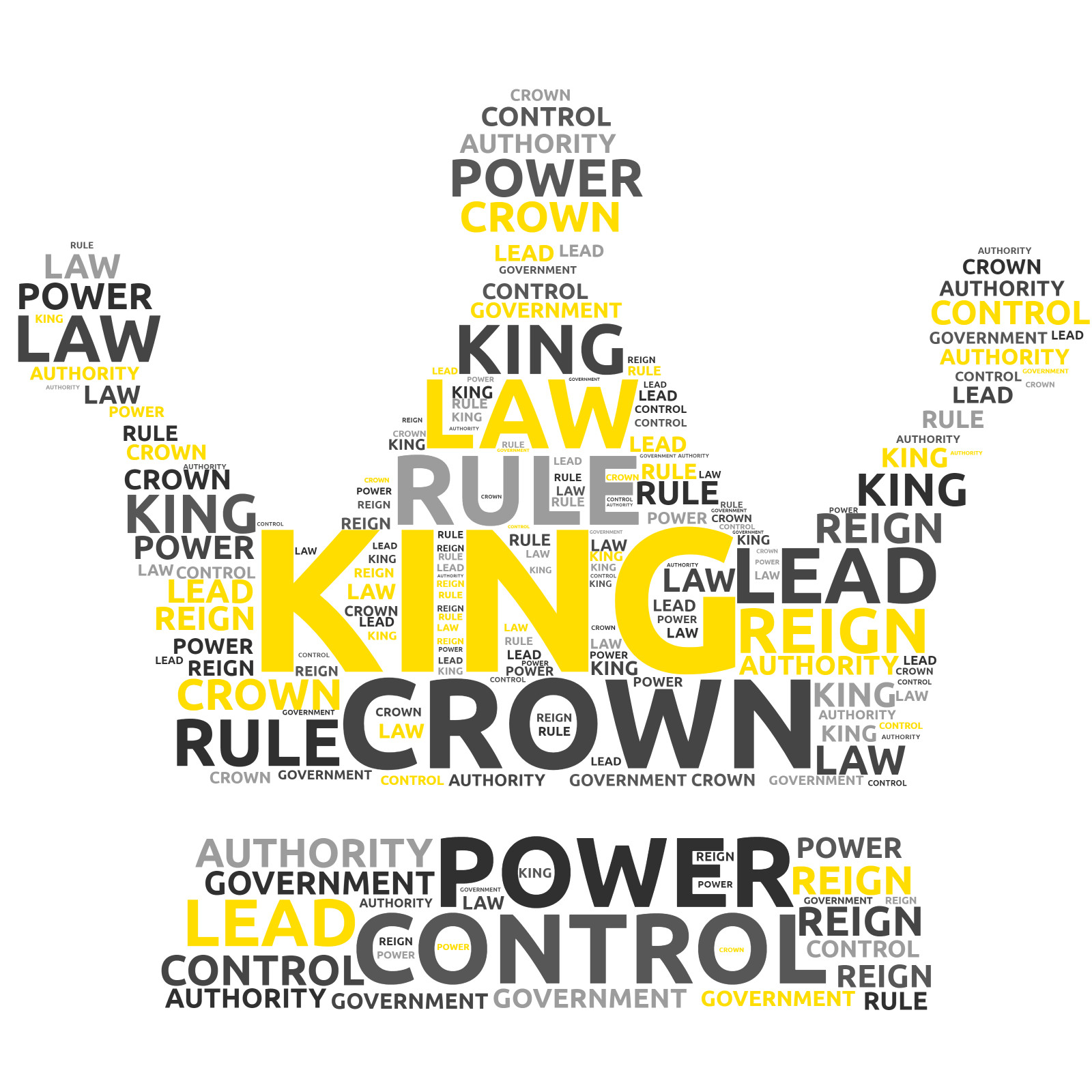 This Presentation Clipart shows a preview of Kings Crown Word Cloud