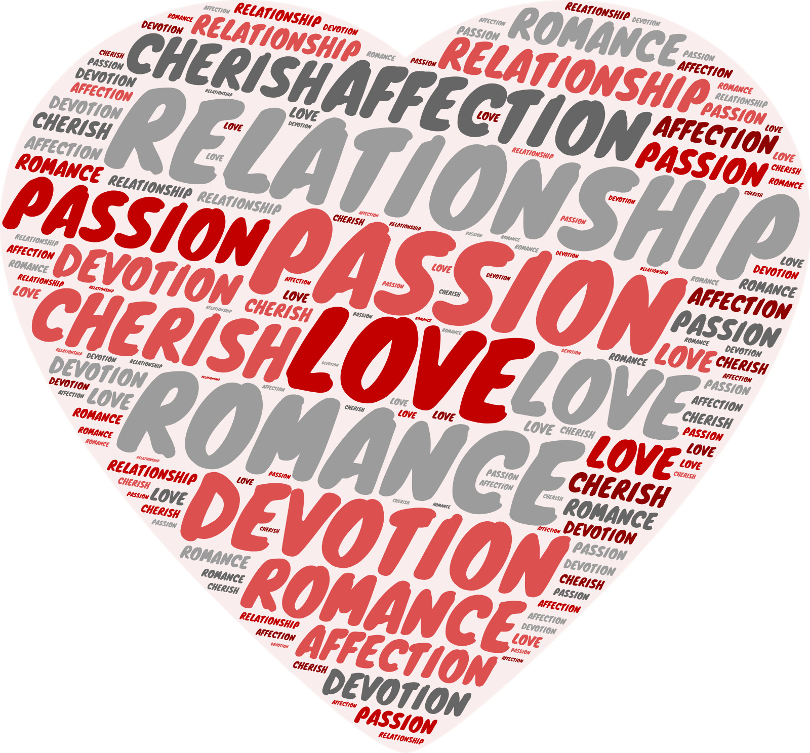 This Presentation Clipart shows a preview of Romantic Love Word Cloud Heart