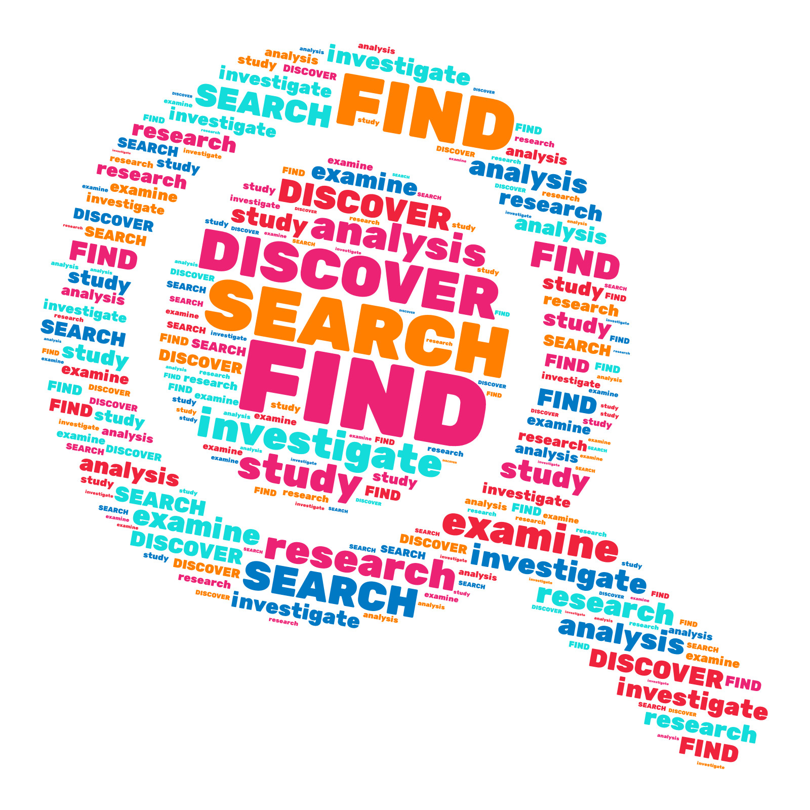 This Presentation Clipart shows a preview of Magnify Search Word Cloud