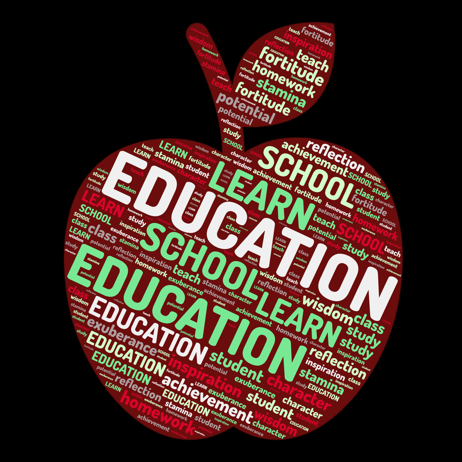 This Presentation Clipart shows a preview of Education Apple Word Cloud