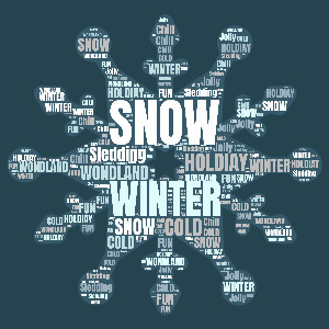 It&#039;s a winter wonderland!  This word cloud snowflake graphic makes a great winter addition to any presentation slide or project. Download or Customize Now!