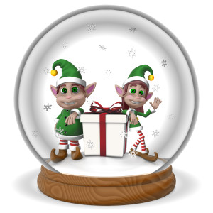 Christmas Elves Snow Globe