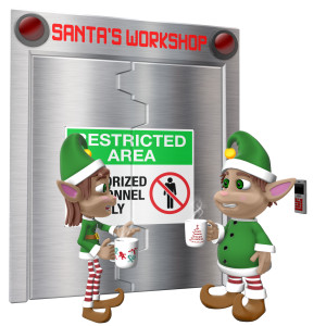 Christmas Elves Coffee Security Door