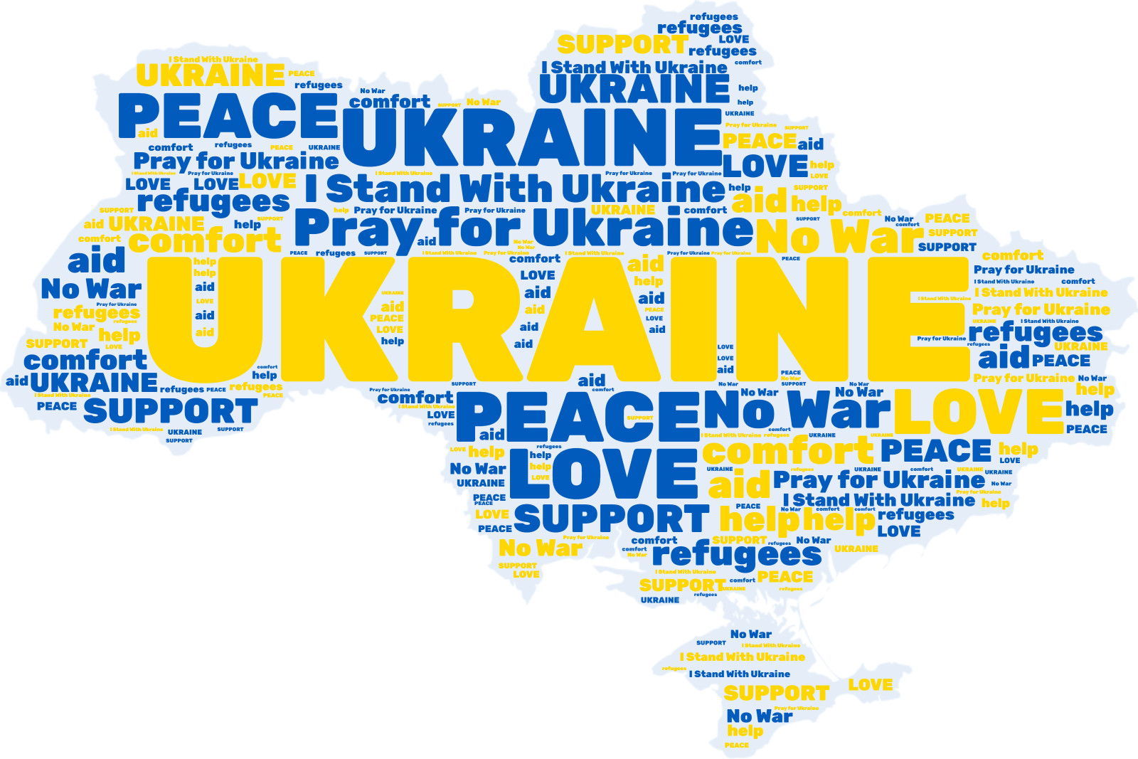 This Presentation Clipart shows a preview of Ukraine Word Cloud