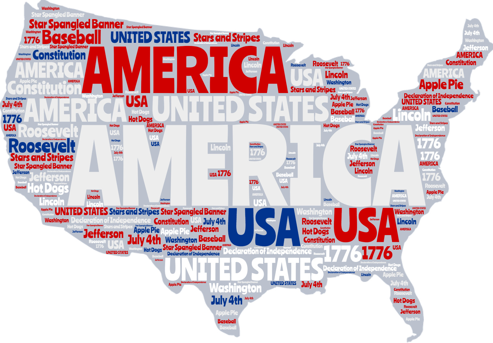This Presentation Clipart shows a preview of USA Word Cloud