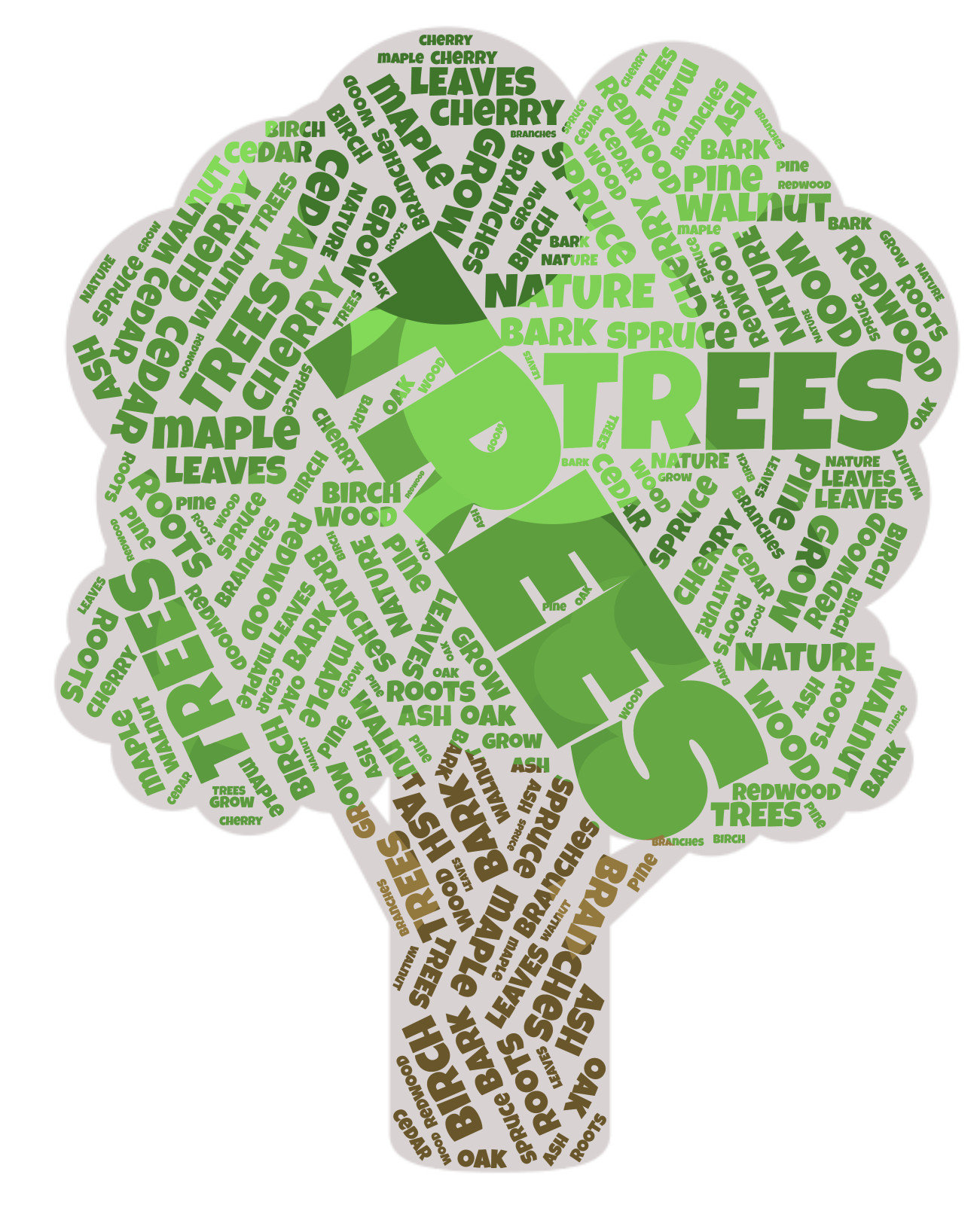 This Presentation Clipart shows a preview of Green Tree Word Cloud
