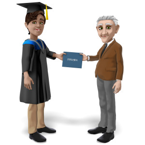 This clipart image features a graduating male student receiving his diploma from a school staff member.  Use this clipart image for all of your graduation season presentation needs.