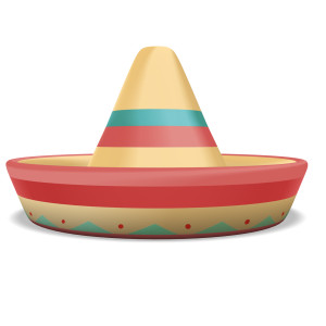 This clipart image features a large sombrero.  Use the customizer to adjust the colors on the sombrero&#039;s hat trim.