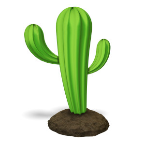 This clipart image features a single tall cactus.  It is growing out of a small pile of dirt.  Use the customizer to adjust the color of the cactus, to fit your presentation needs.