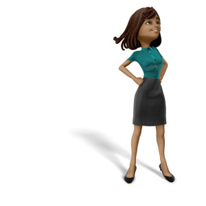 A clipart image excellent for displaying a woman&#039;s confidence, strength, determination, and courage.