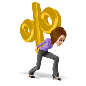 Business Woman Carry Percent