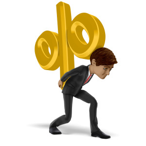 Business Man Carry Percent