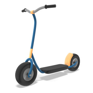 This clipart image features a standard two wheeled scooter.  By using the customizer tools,  the main color of the scooter can be changed, as well as the smaller accent pieces.  Use this clipart image for all of your presentations involving transportation, outdoor recreation, sports activities, and more.