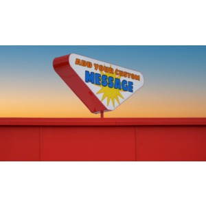 Customize this retro triangular sign.