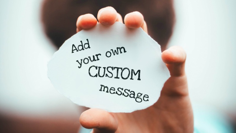 This Presentation Clipart shows a preview of Person Holding Out Message Custom
