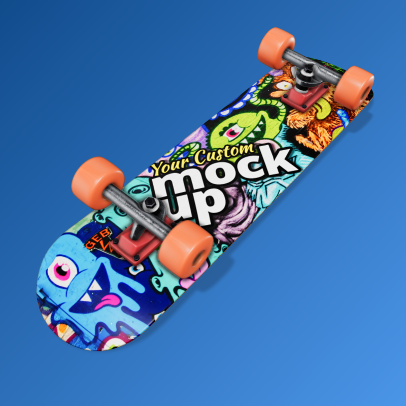This Presentation Clipart shows a preview of 3D Modern Skateboard Clipart - Customizable Mockup