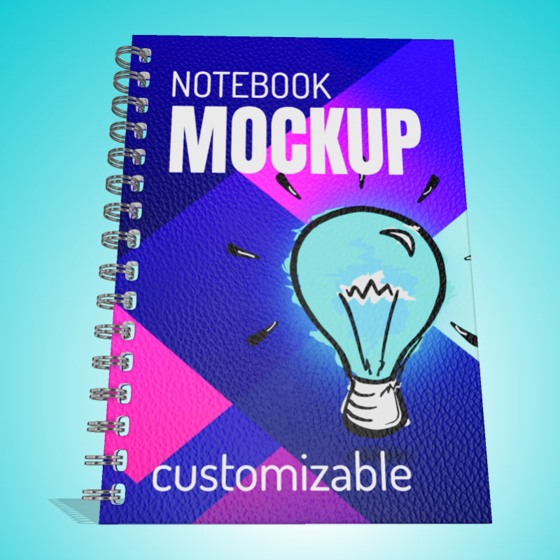 This Presentation Clipart shows a preview of 3D Spiral Notebook Clipart - Customizable Mockup