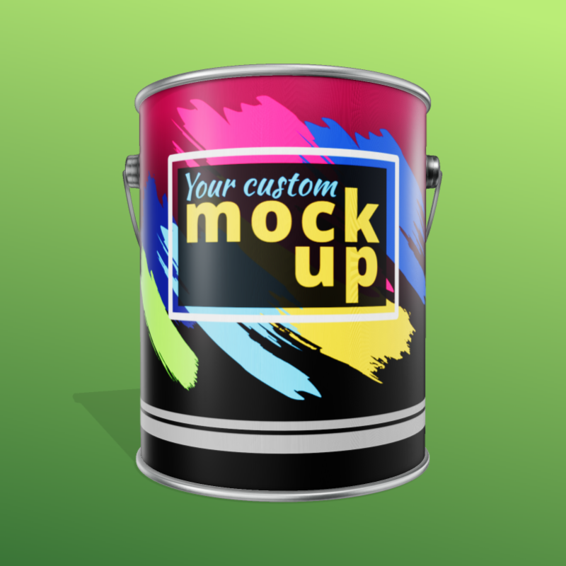 This Presentation Clipart shows a preview of 3D Paint Can Clipart - Customizable Mockup