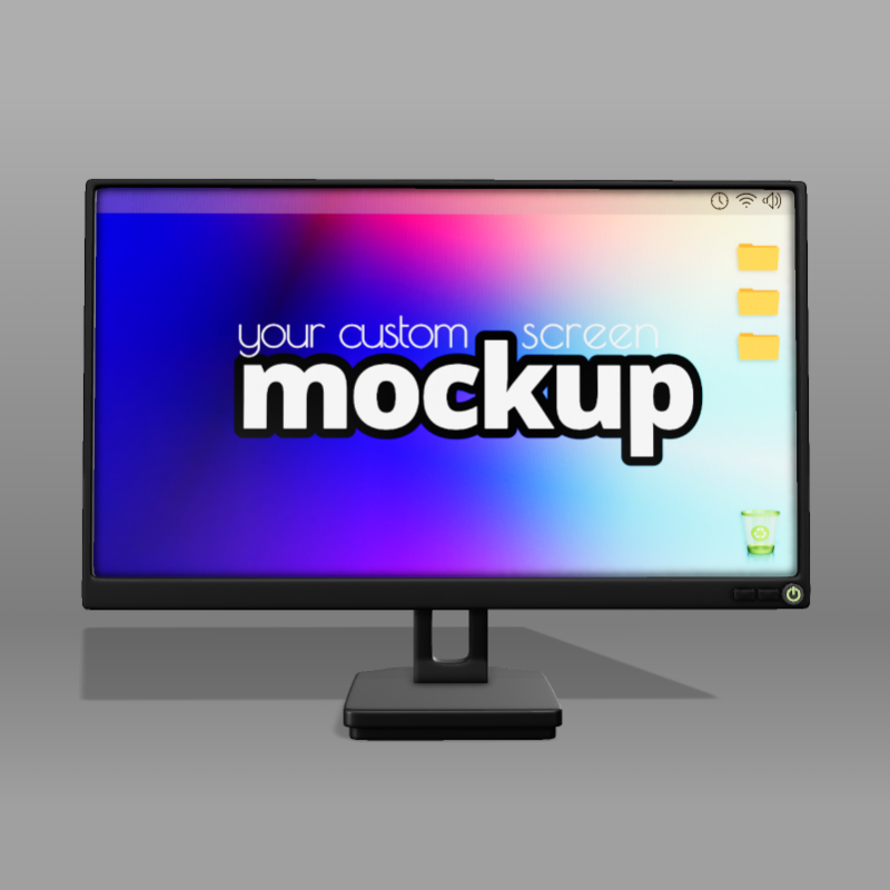 This Presentation Clipart shows a preview of 3D Computer Monitor Clipart - Customizable Mockup