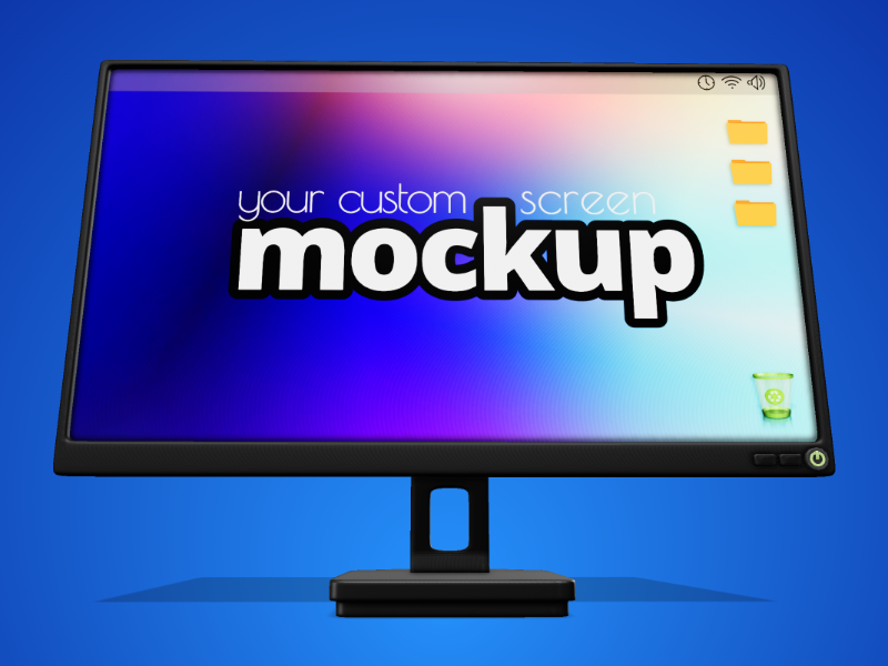 This Presentation Clipart shows a preview of 3D Computer Monitor Clipart - Customizable Mockup