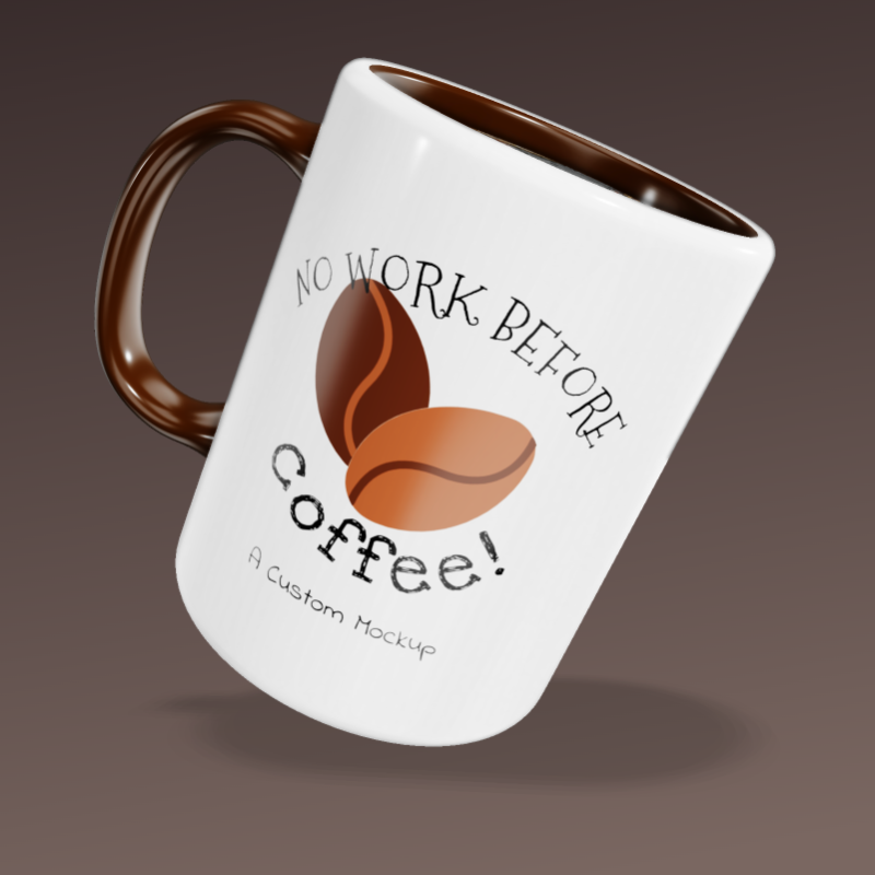 This Presentation Clipart shows a preview of 3D Coffee Mug Clipart - Customizable Mockup