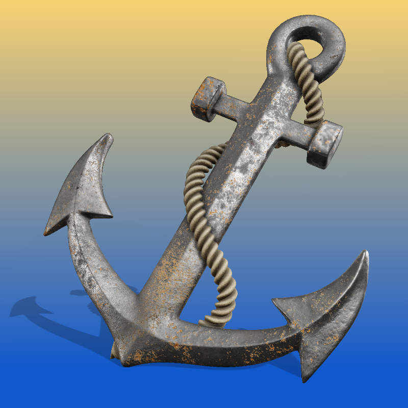 This Presentation Clipart shows a preview of 3D Anchor and Rope Clipart - Customizable
