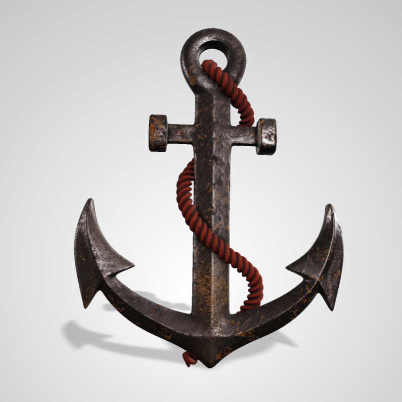 This Presentation Clipart shows a preview of 3D Anchor and Rope Clipart - Customizable