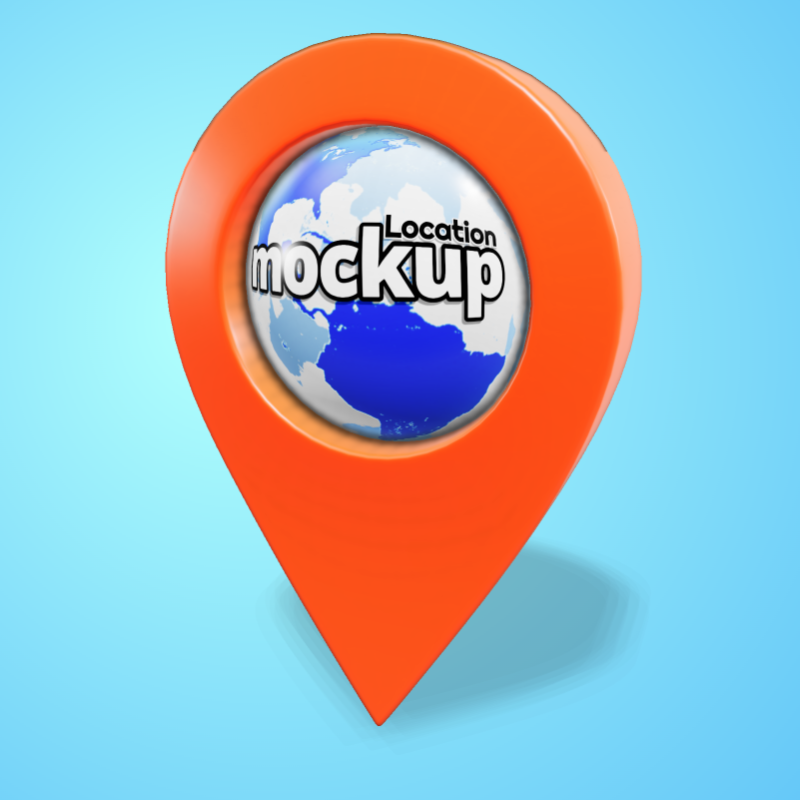 This Presentation Clipart shows a preview of 3D Location Pin Clipart - Customizable Mockup