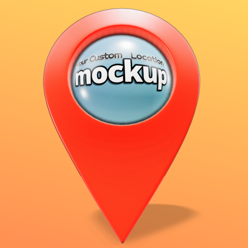 This Presentation Clipart shows a preview of 3D Location Pin Clipart - Customizable Mockup