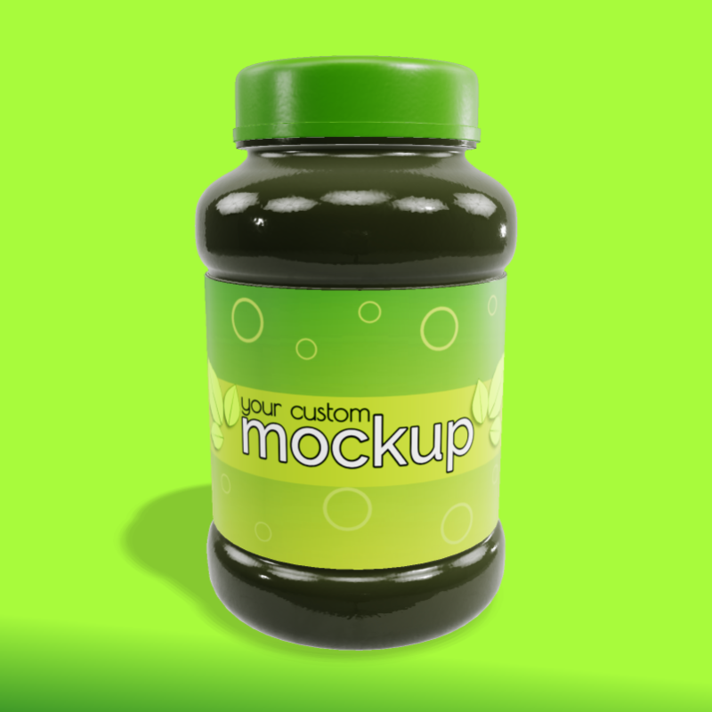 This Presentation Clipart shows a preview of 3D Supplement Jar Clipart - Customizable Mockup