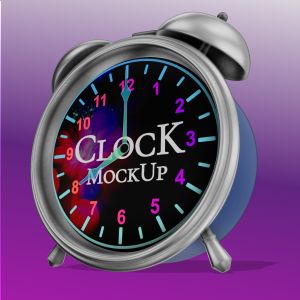 A vintage 3D alarm clock clipart image with editing tools to customize the design and make it your own.