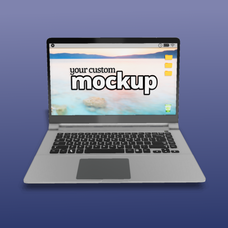 This Presentation Clipart shows a preview of 3D Laptop Clipart - Customizable Mockup