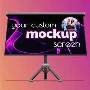 A 3D projection screen clipart image with editing tools to customize the design and make it your own.