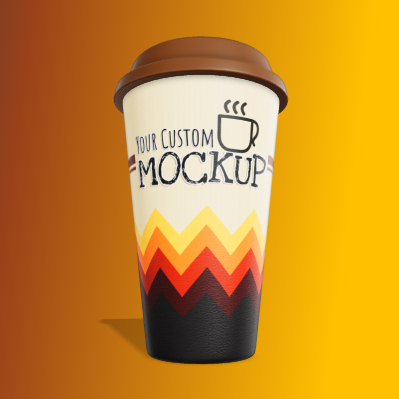 This Presentation Clipart shows a preview of 3D Paper Coffee Cup Clipart - Customizable Mockup
