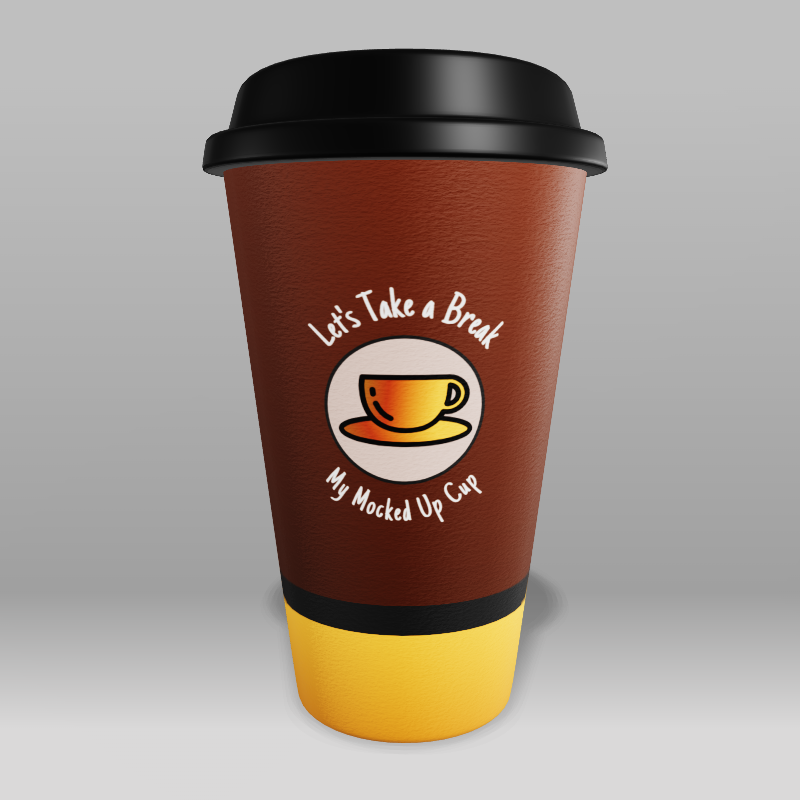 This Presentation Clipart shows a preview of 3D Paper Coffee Cup Clipart - Customizable Mockup